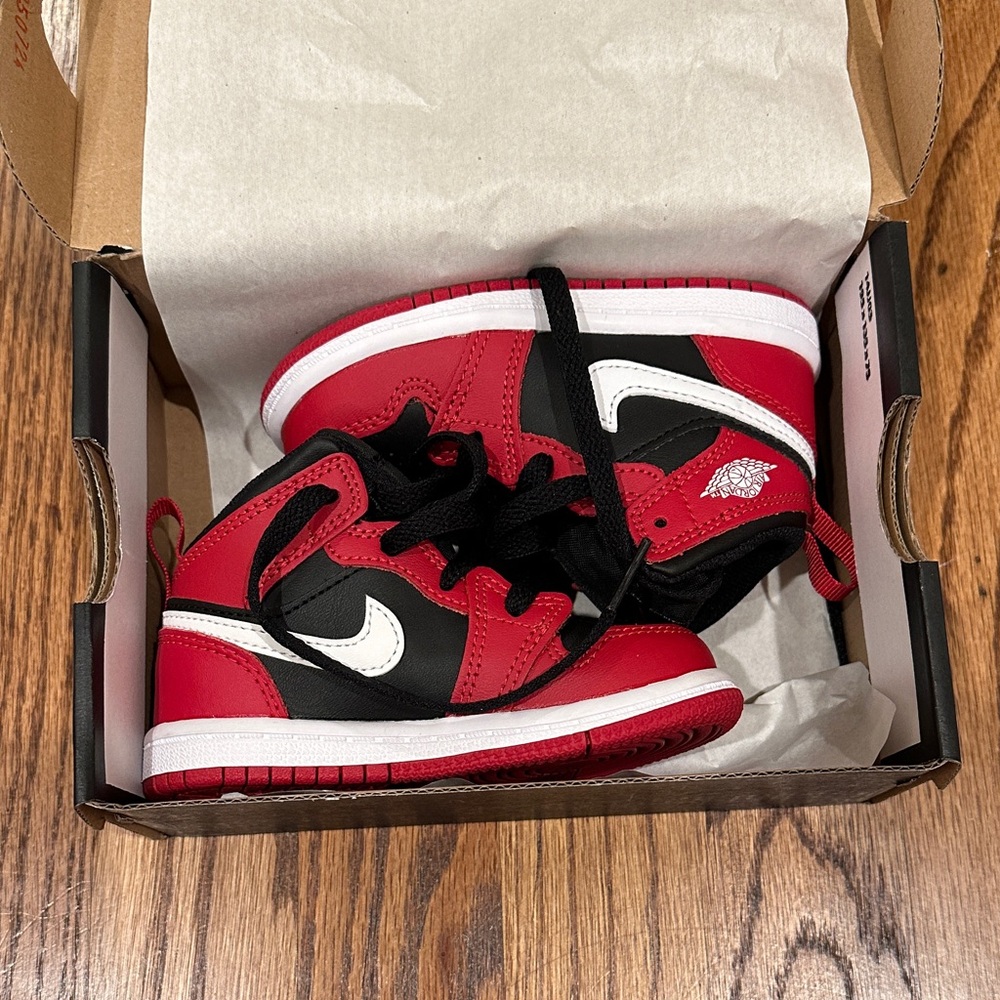NEW! Air Jordan Kids Red and Black Sneakers